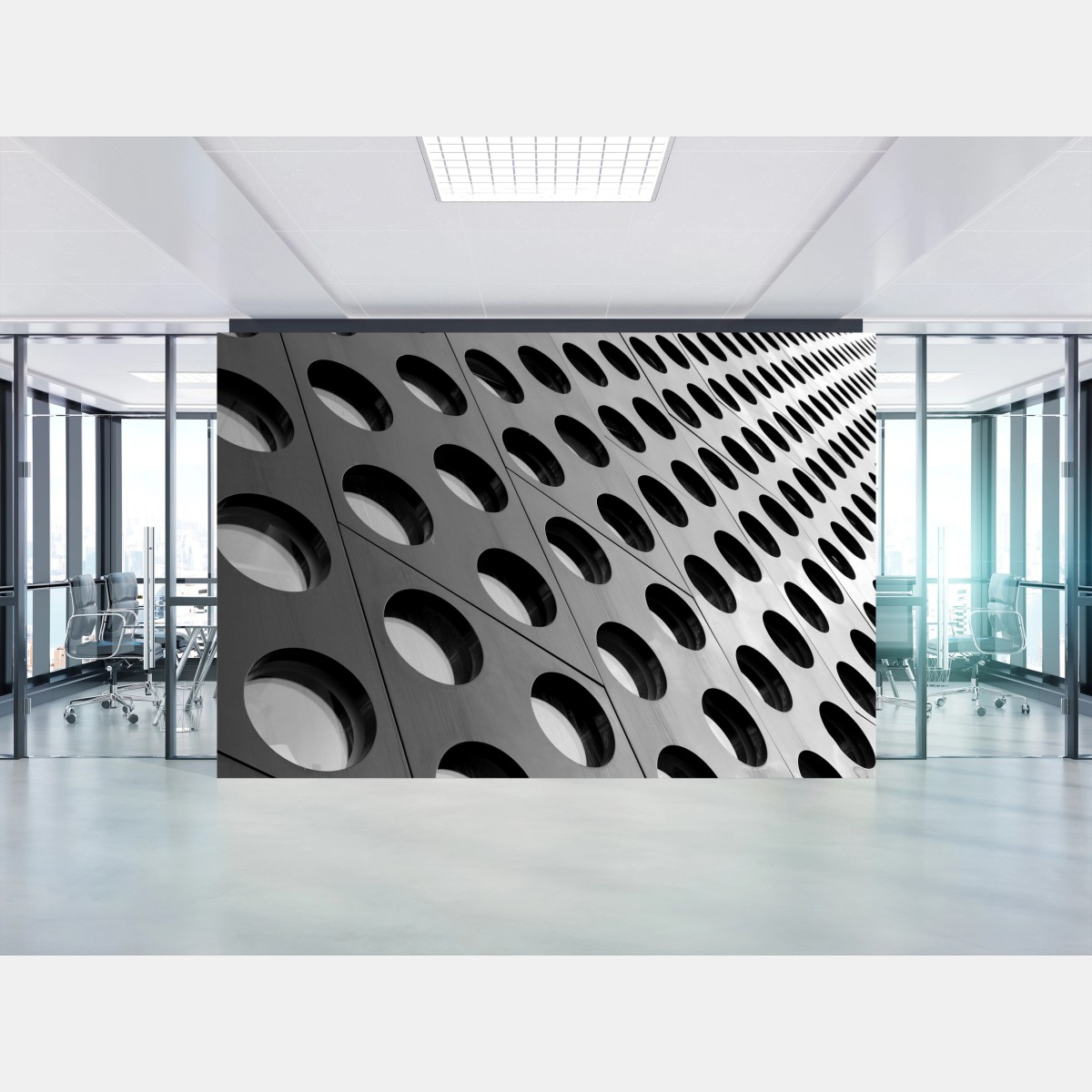 Fototapete geometrische perforierte fassade – Wallnifity®