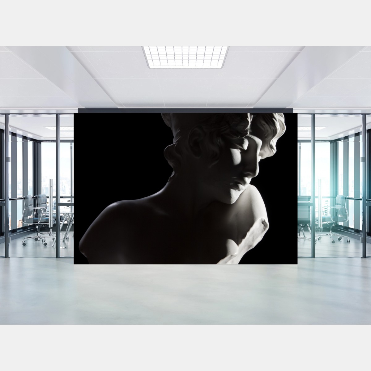 Fototapete klassische marmorbüste im dramatischen licht – Wallnifity®