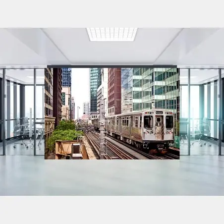Fototapete hochbahn im stadtzentrum – Wallnifity®
