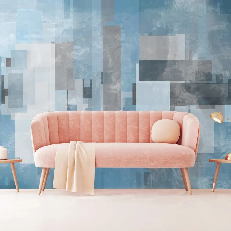 Fototapete blaue geometrische abstraktion – Wallnifity® Fototapete blaue geometrische abstraktion – Wallnifity®