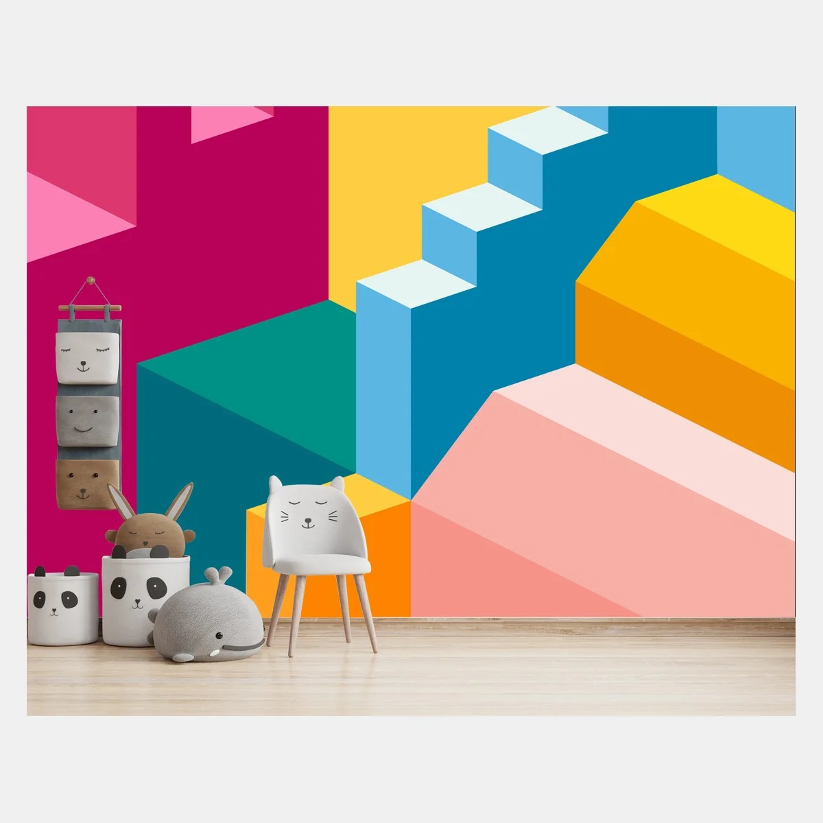 Fototapete lebendige geometrische treppe – Wallnifity® Fototapete lebendige geometrische treppe – Wallnifity®