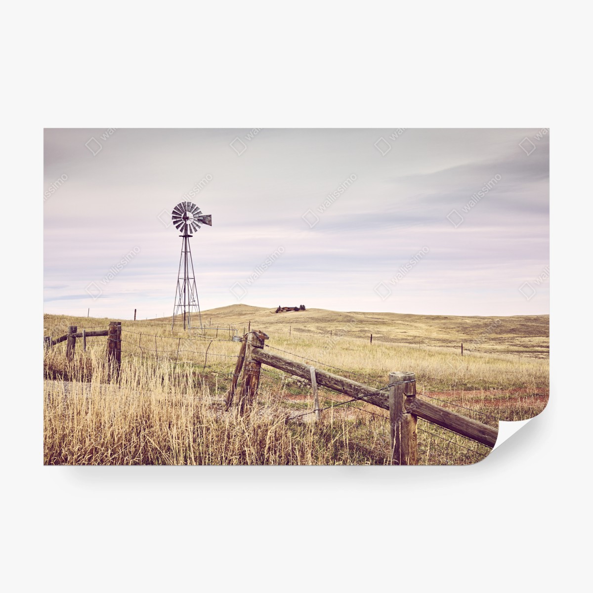 Fototapete ruhige prärie mit windmühle – Wallnifity® Fototapete ruhige prärie mit windmühle – Wallnifity®