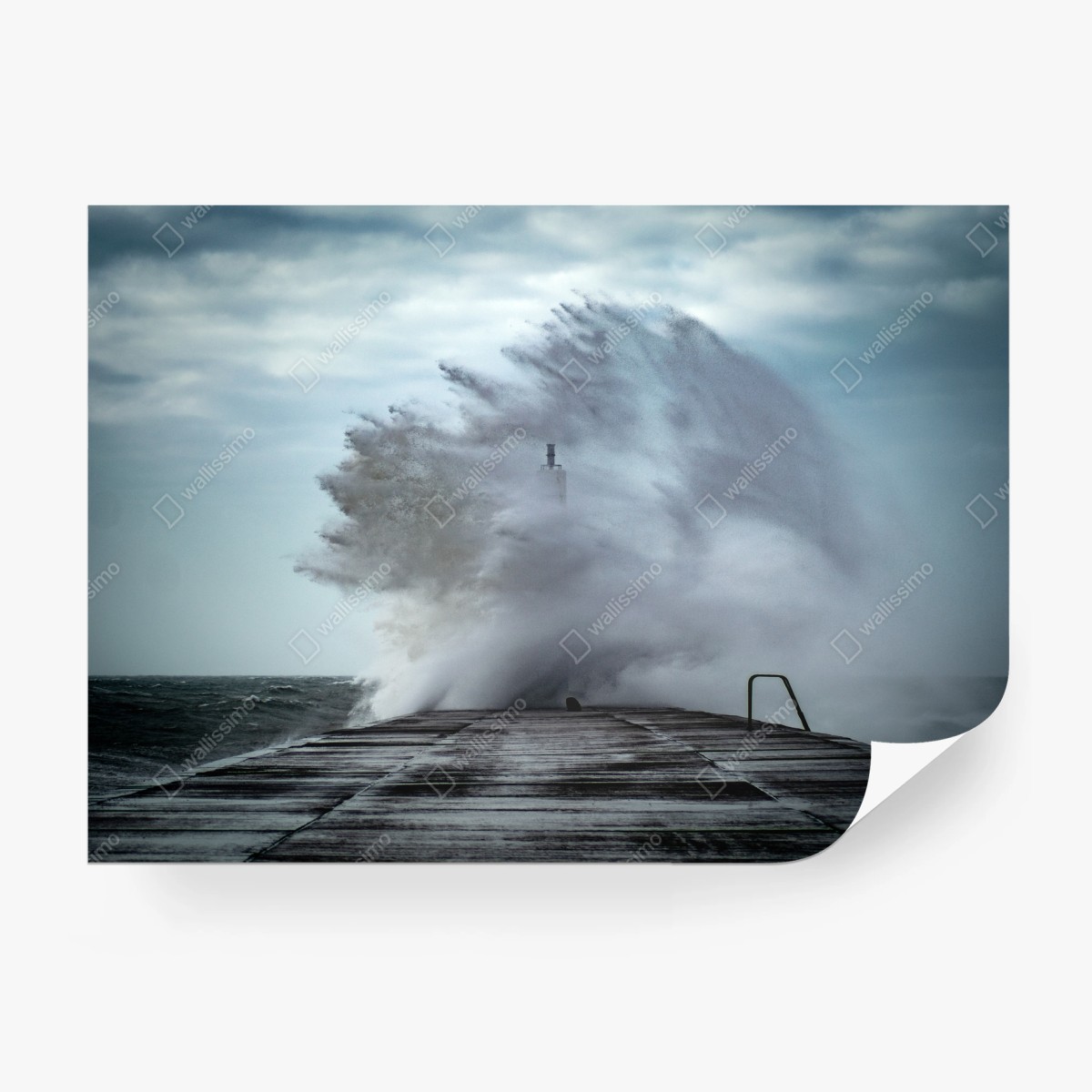 Fototapete sturmwelle am pier – Wallnifity®