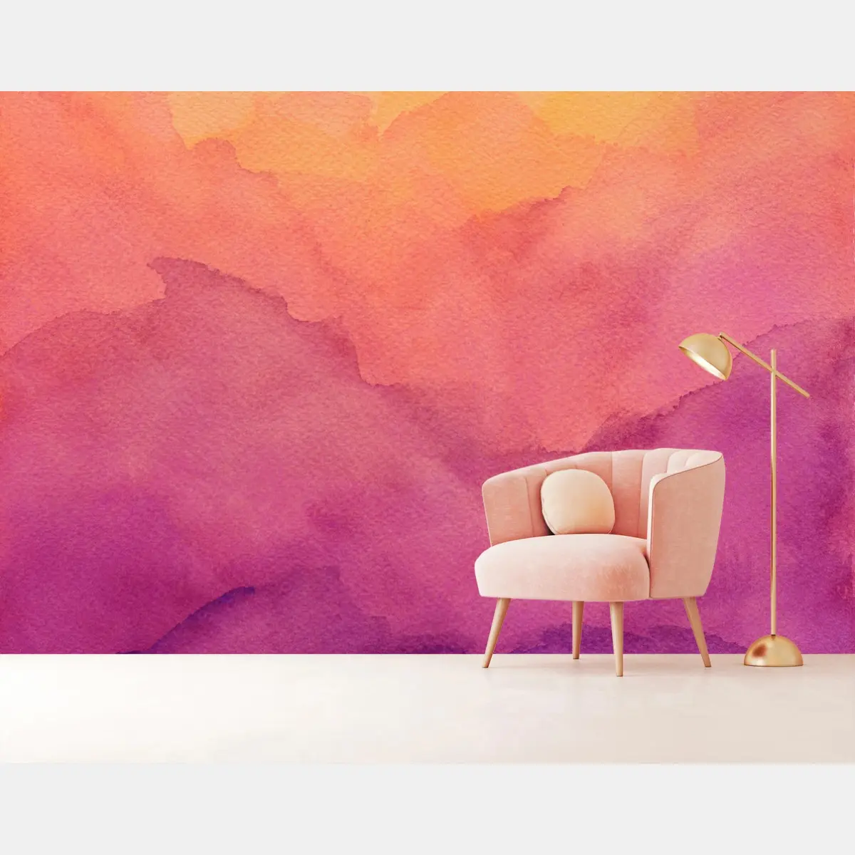 Fototapete aquarell sonnenuntergangsverlauf – Wallnifity®