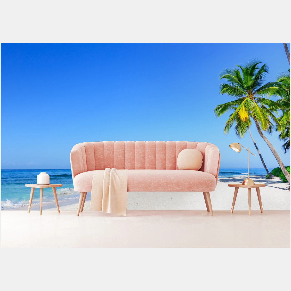 Fototapete panorama tropischer palmen am strand – Wallnifity®