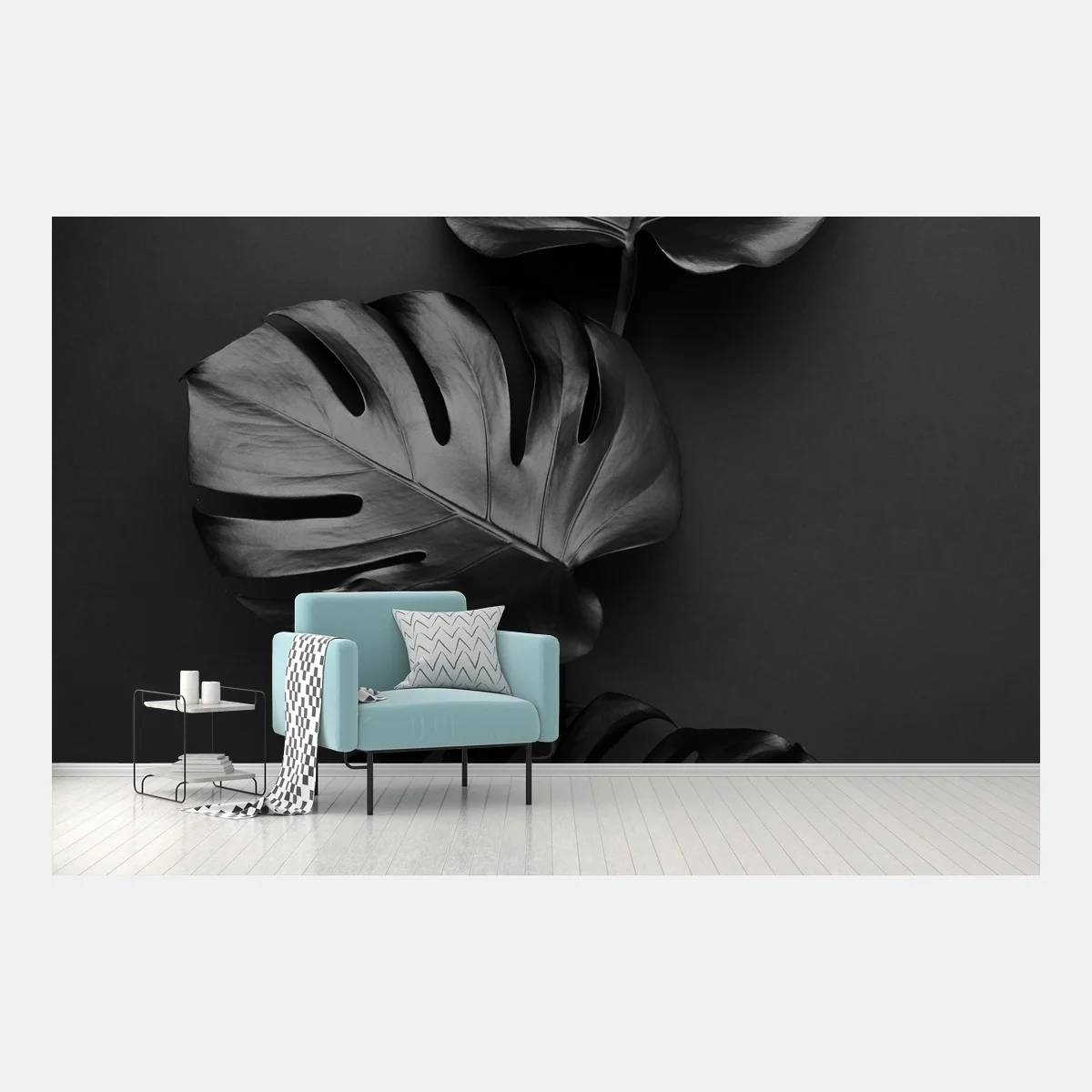 Fototapete schwarze monstera blätter komposition – Wallnifity® Fototapete schwarze monstera blätter komposition – Wallnifity®