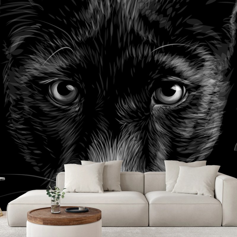 Fototapete porträt eines schwarzen panthers – Wallnifity® Fototapete porträt eines schwarzen panthers – Wallnifity®