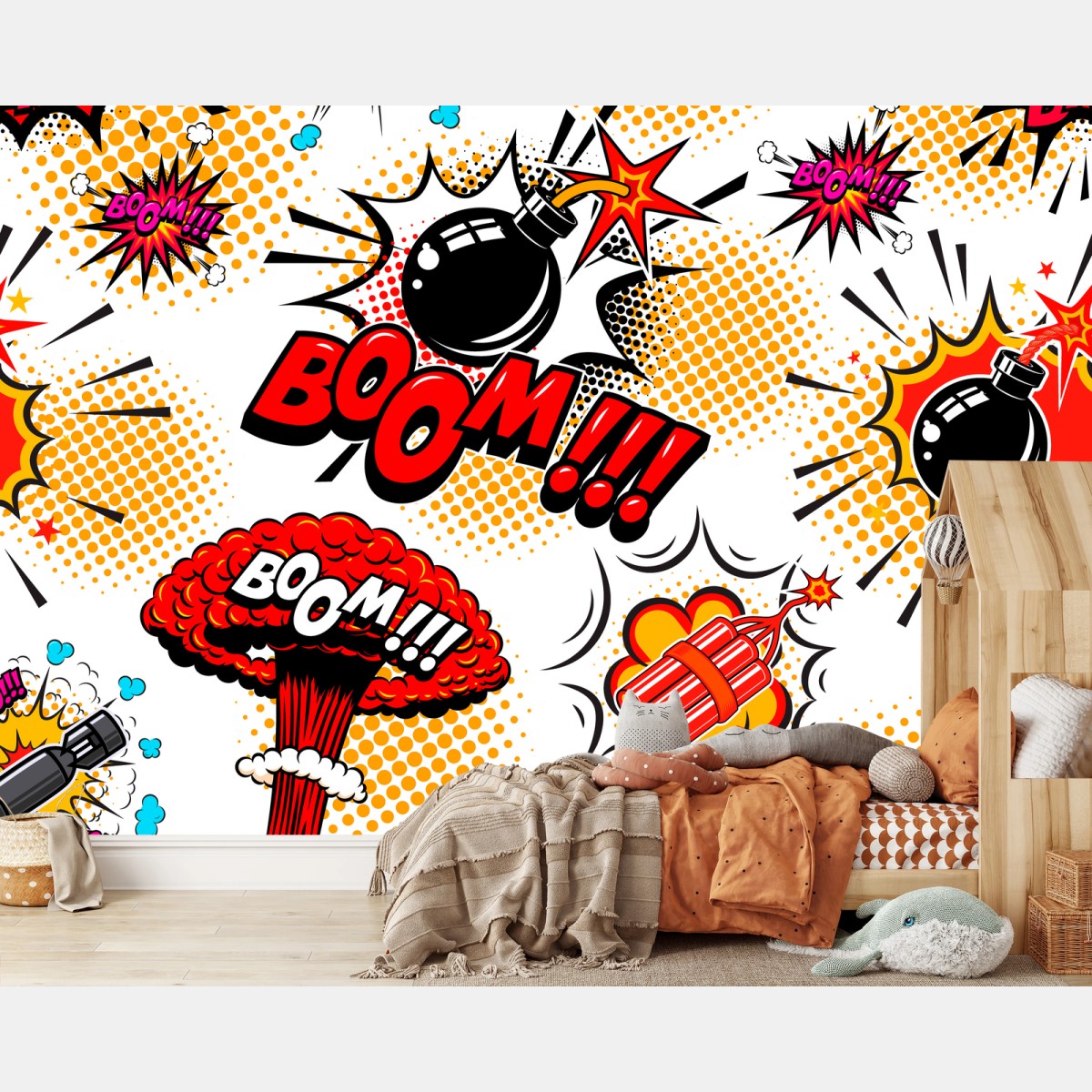 Fototapete pop-art muster mit bombenexplosion – Wallnifity® Fototapete pop-art muster mit bombenexplosion – Wallnifity®