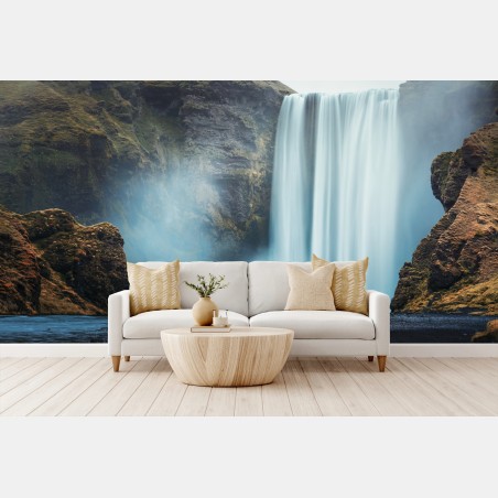 Fototapete majestätischer wasserfall im nebel – Wallnifity®