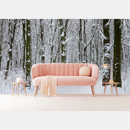 Fototapete winterwald pfad im schnee – Wallnifity®