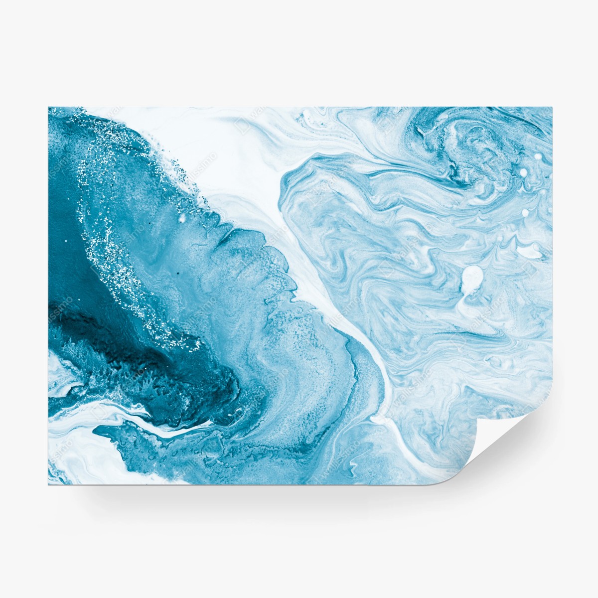 Fototapete blaue marmor ozean abstraktion – Wallnifity®