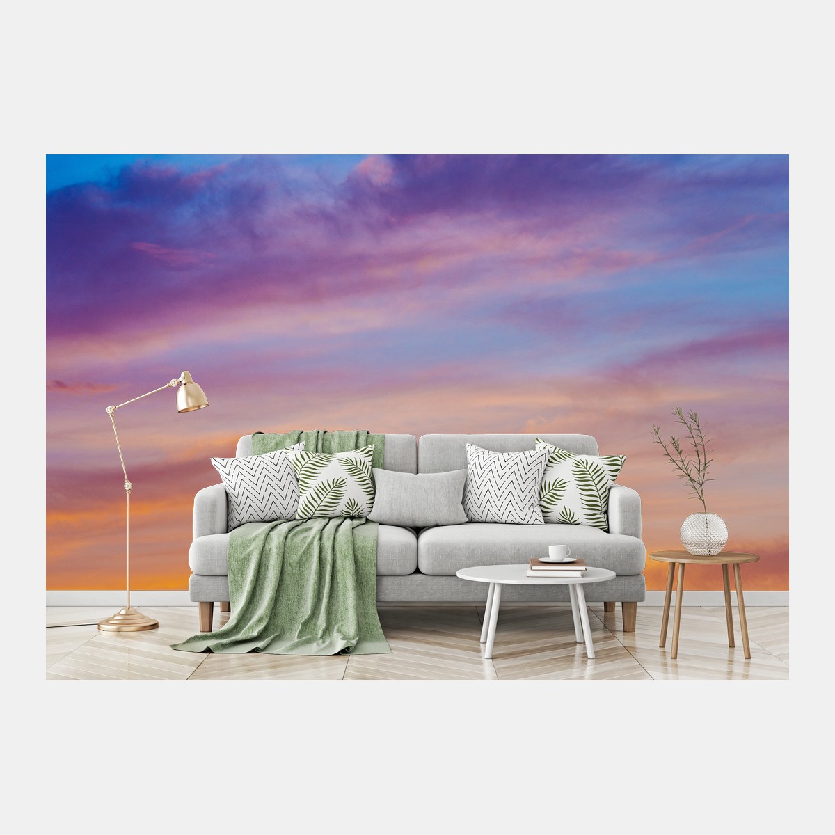 Fototapete lebendiger sonnenuntergang am himmel – Wallnifity®