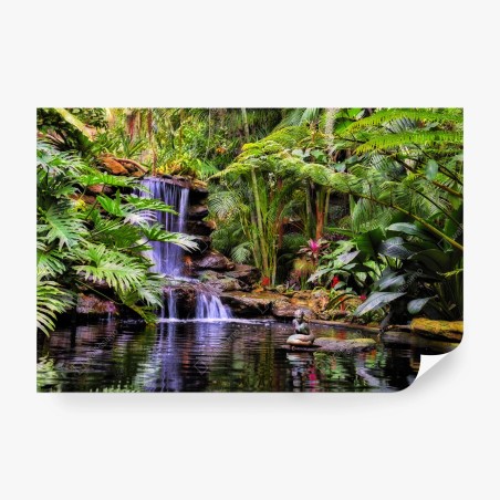 Fototapete ruhiger tropischer wasserfallgarten – Wallnifity®