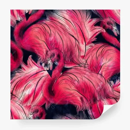 Fototapete rosa flamingo aquarellmuster – Wallnifity®