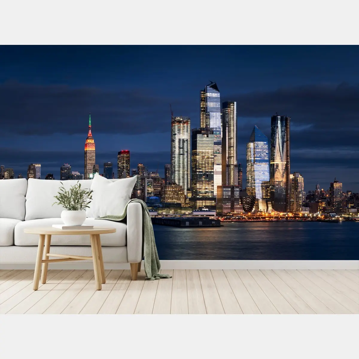 Fototapete New York skyline bei nacht – Wallnifity®