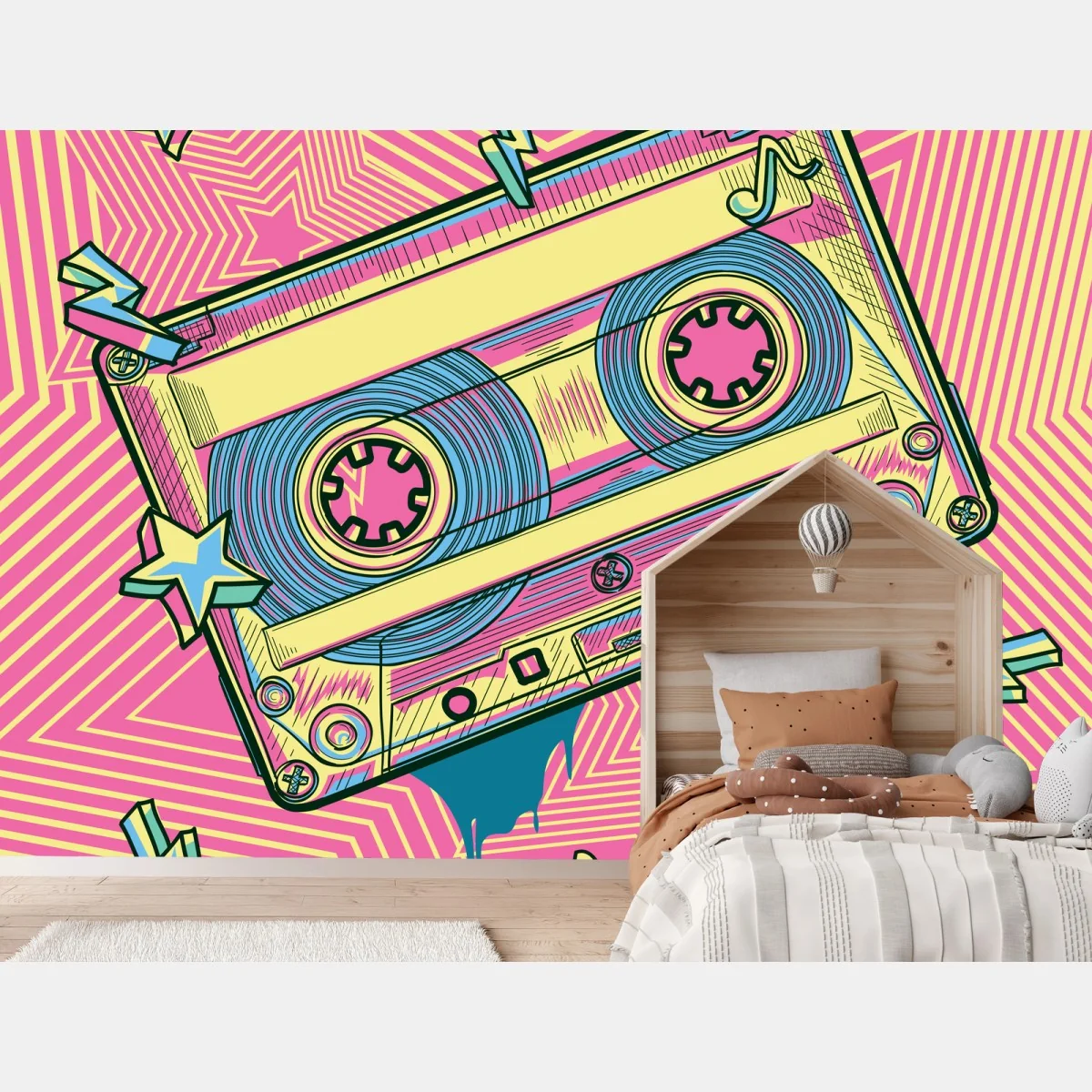 Fototapete retro kassette im pop-art stil – Wallnifity® Fototapete retro kassette im pop-art stil – Wallnifity®