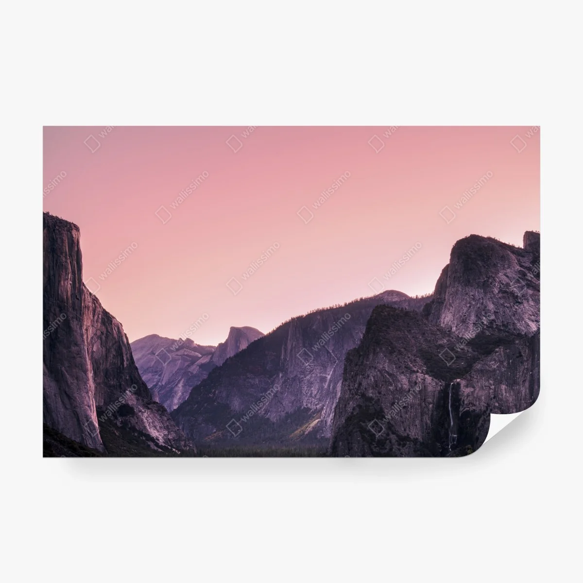 Fototapete rosa dämmerung über dem bergtal – Wallnifity® Fototapete rosa dämmerung über dem bergtal – Wallnifity®