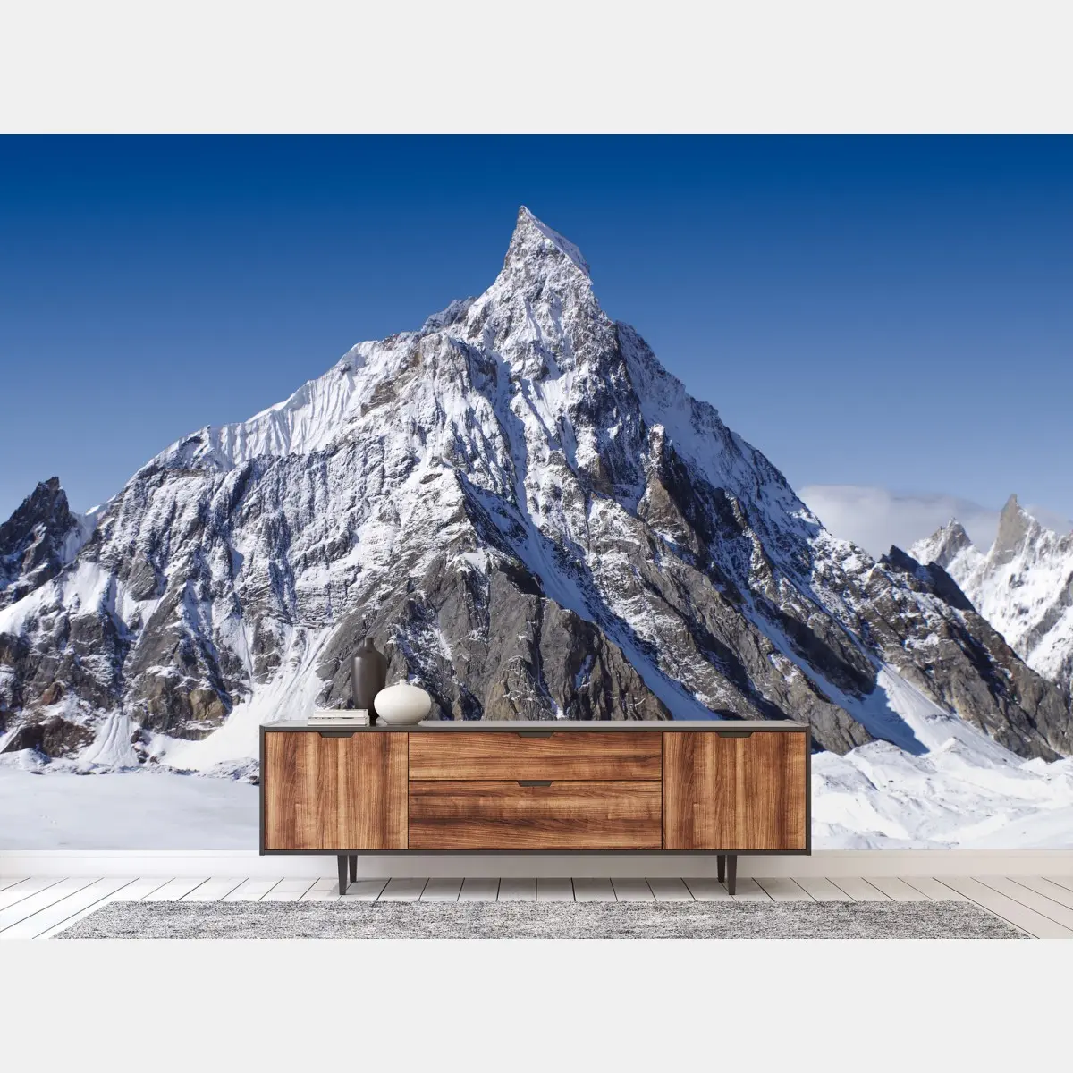 Fototapete majestätischer schneebedeckter berggipfel – Wallnifity®
