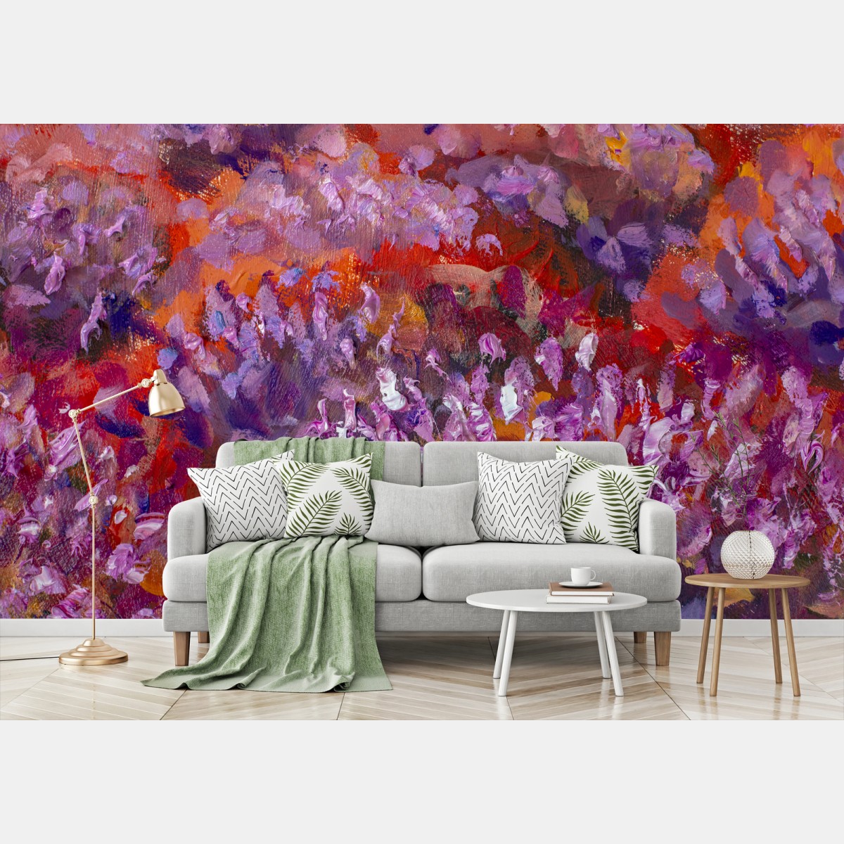 Fototapete impressionistische lavendelblumen abstraktion – Wallnifity® Fototapete impressionistische lavendelblumen abstraktion – Wallnifity®