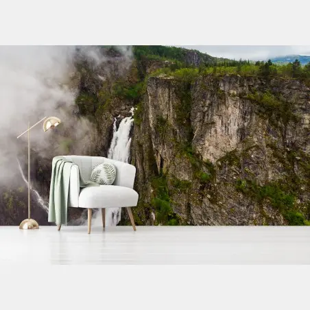Fototapete wasserfall Vøringsfossen in Mabodalen – Wallnifity®