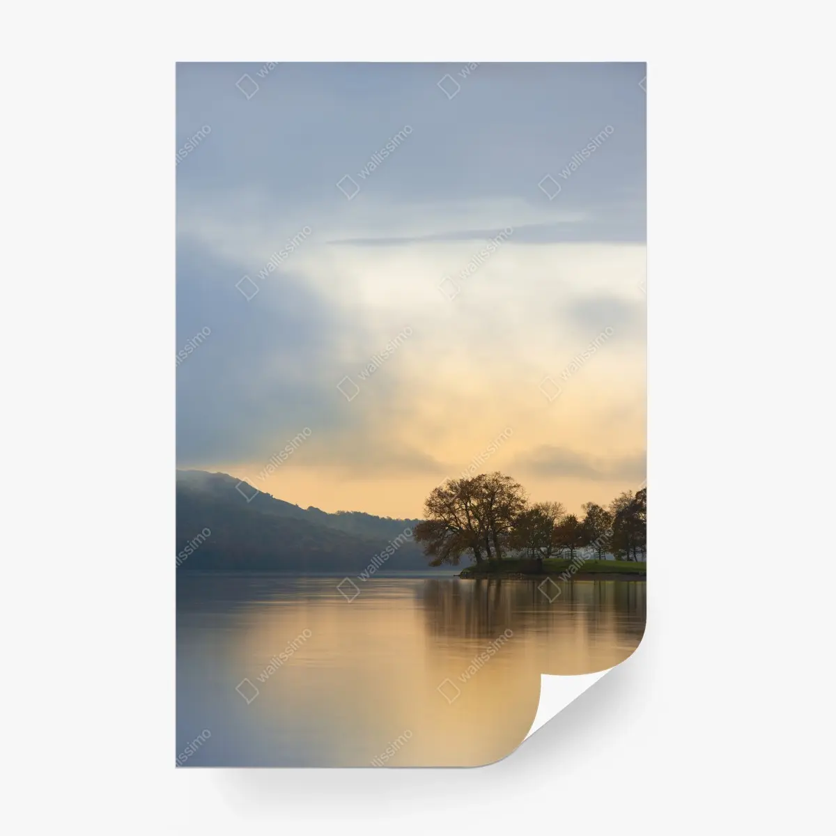 Fototapete nebliger sonnenaufgang über Coniston Water – Wallnifity®