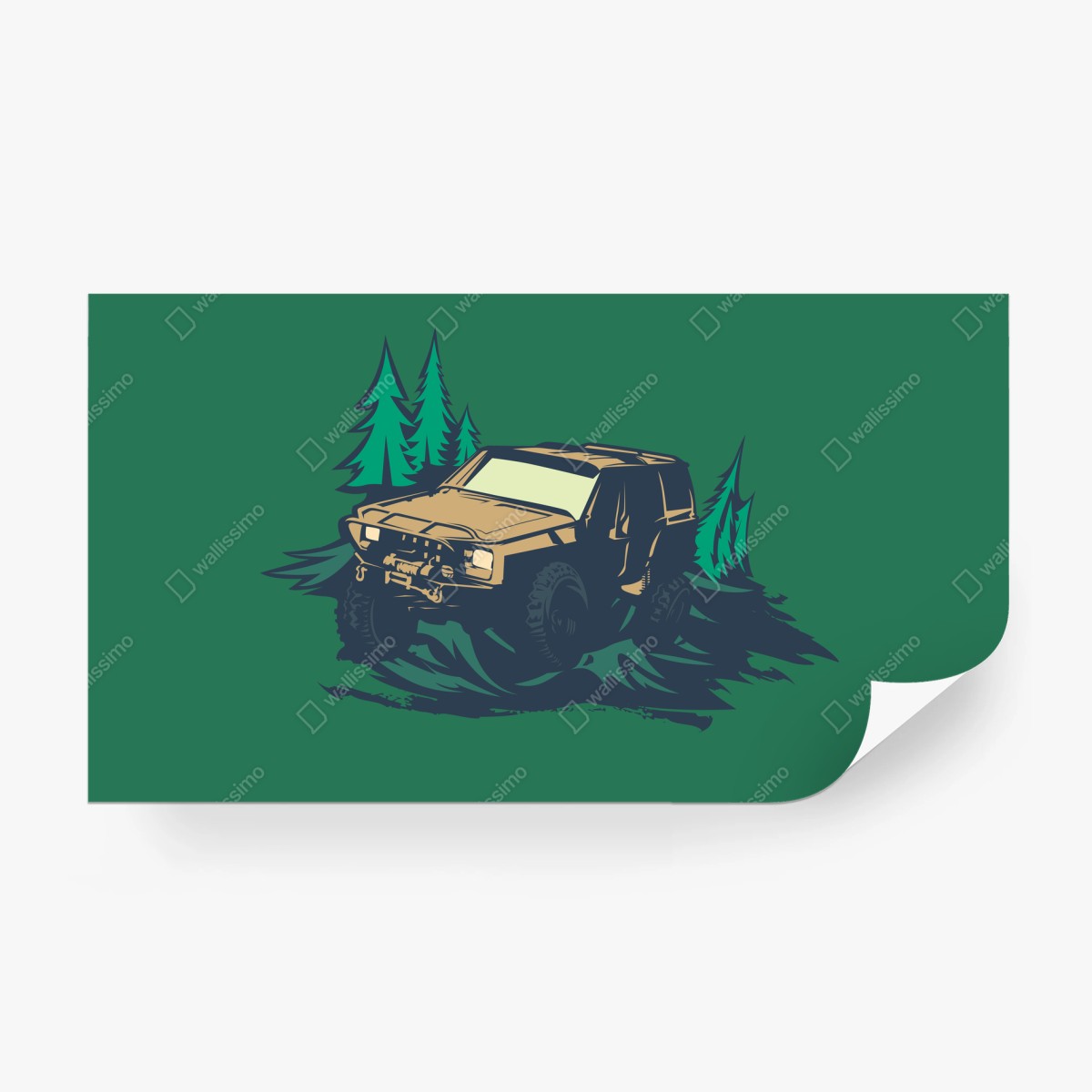 Fototapete geländewagen im wald – Wallnifity®