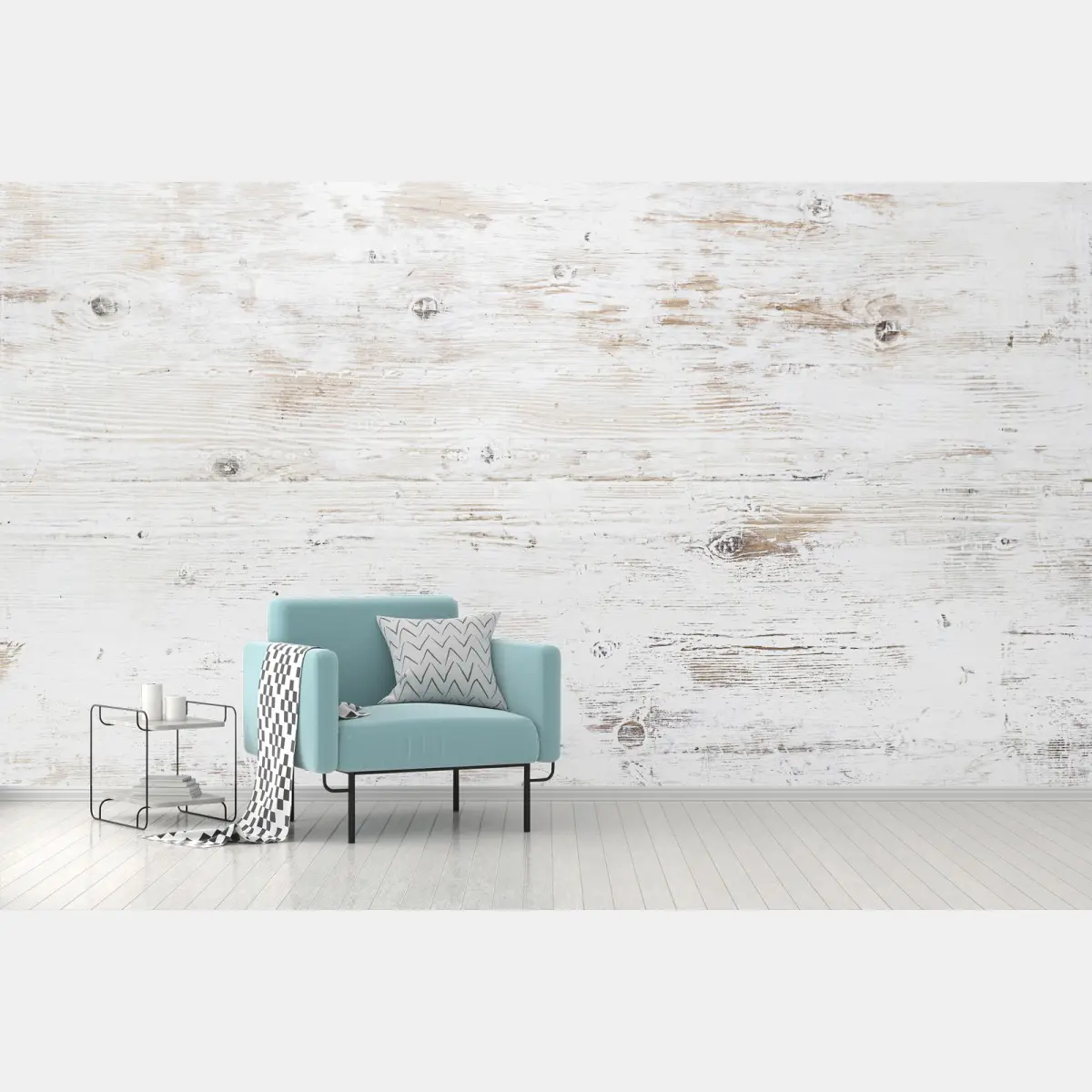 Fototapete weißgewaschene holzdielen textur – Wallnifity®