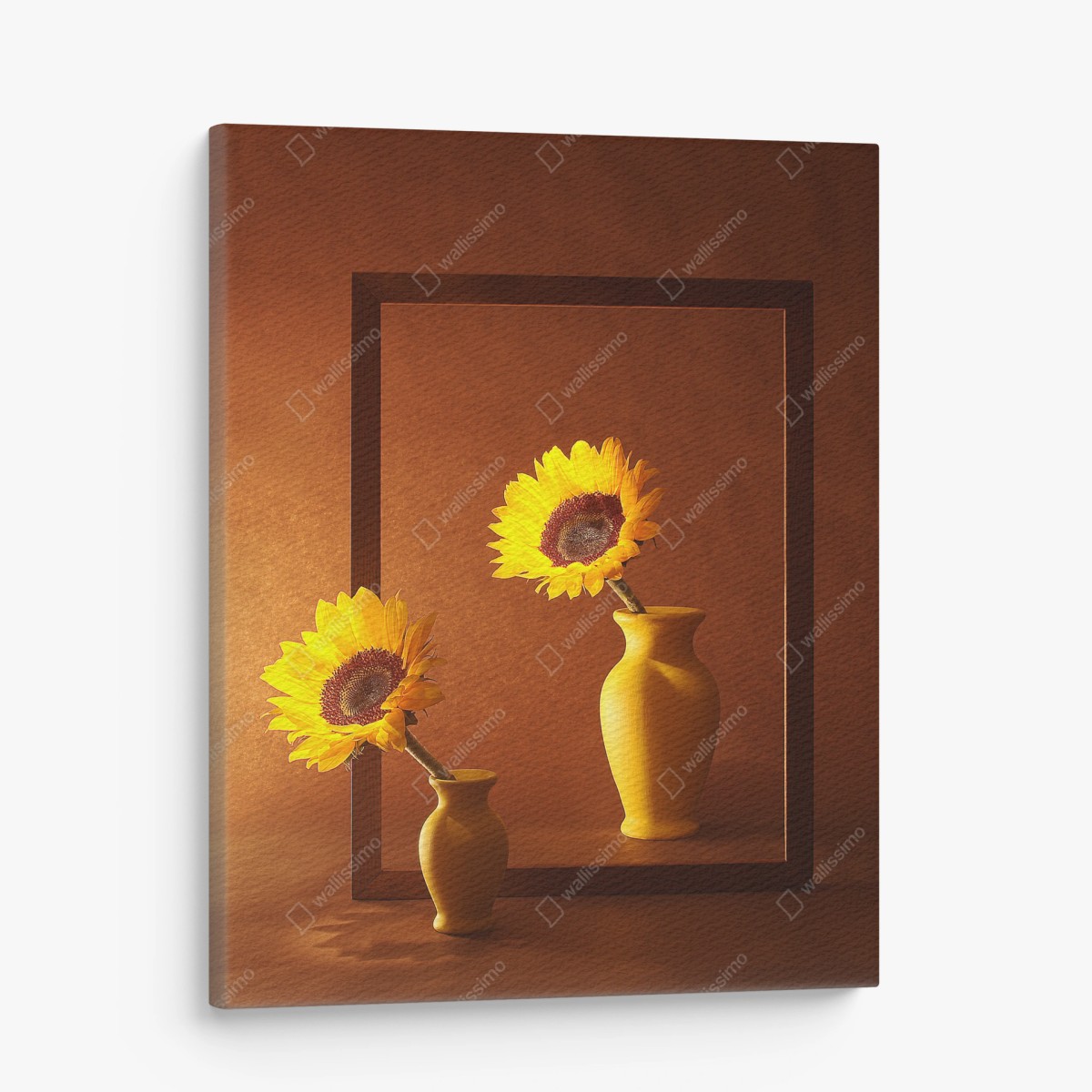 Leinwandbild stillleben mit sonnenblume in gelber vase – Wallnifity®
