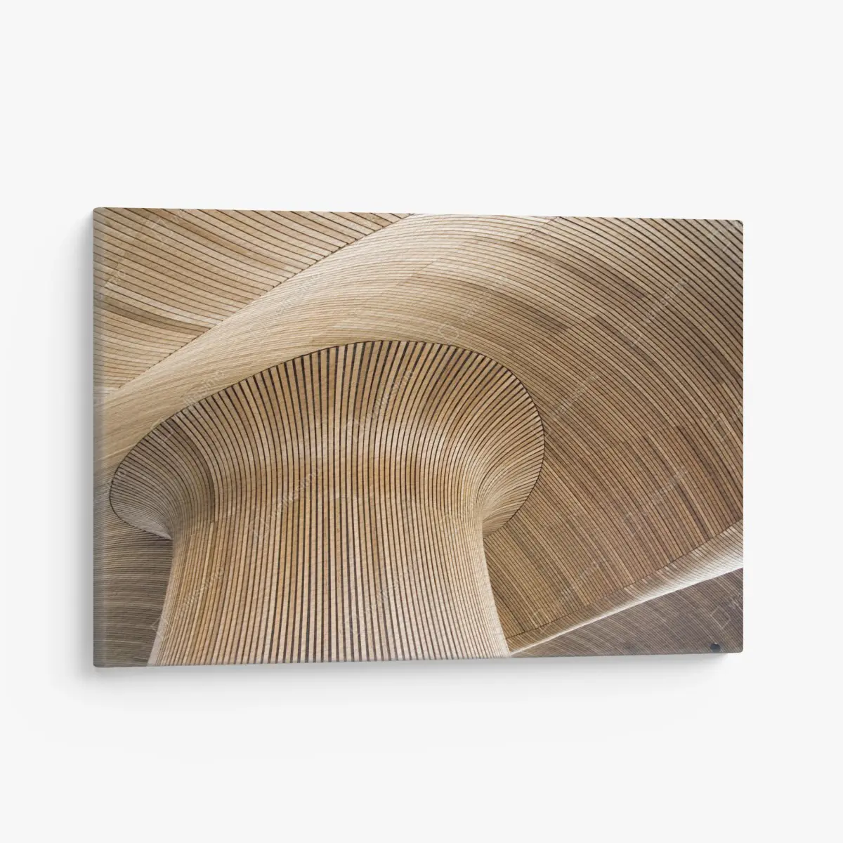 Leinwandbild skulpturale holzdecke mit wellenform – Wallnifity®