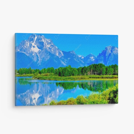 Leinwandbild ruhige spiegelung eines bergsees – Wallnifity®