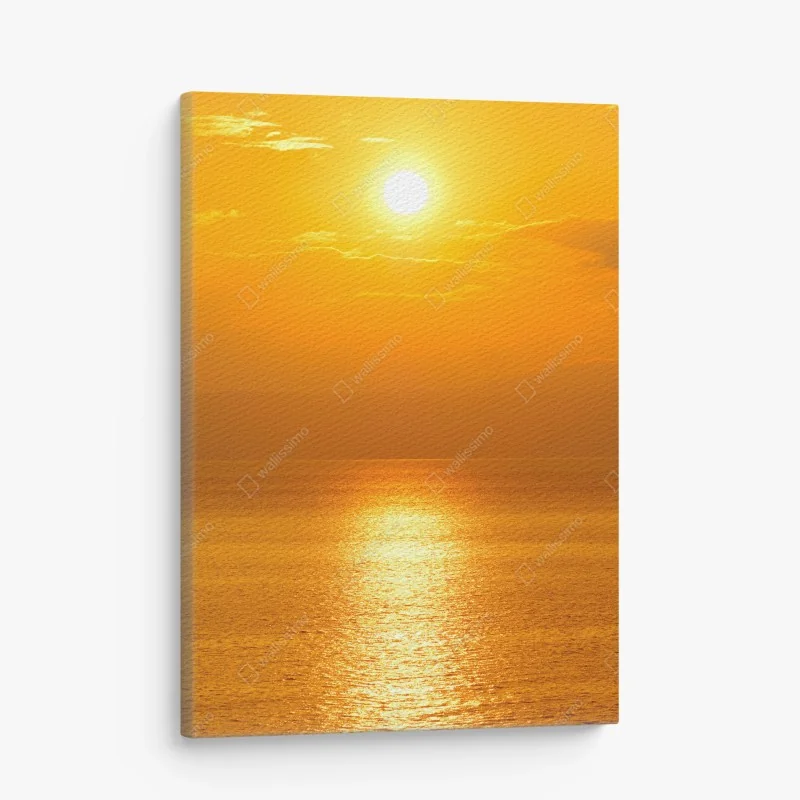 Leinwandbild goldener sonnenuntergang über dem meer – Wallnifity® Leinwandbild goldener sonnenuntergang über dem meer – Wallnifity®