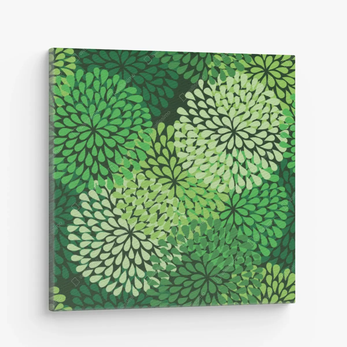 Leinwandbild üppiges grünes blumenmuster – Wallnifity®