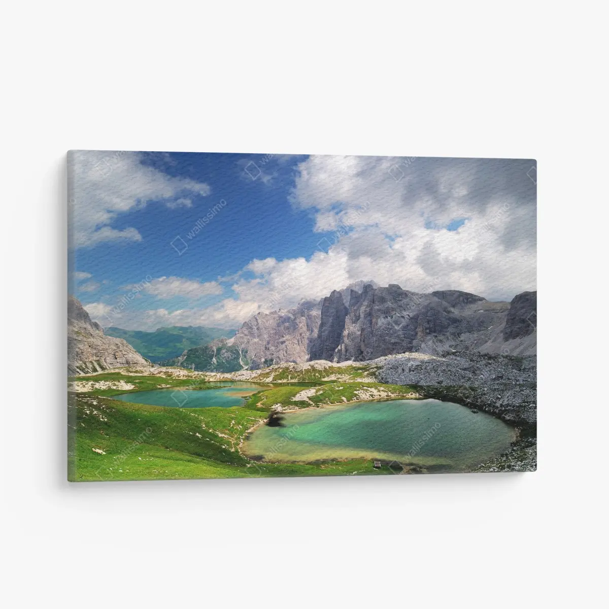 Leinwandbild alpine bergseen unter blauem himmel – Wallnifity®