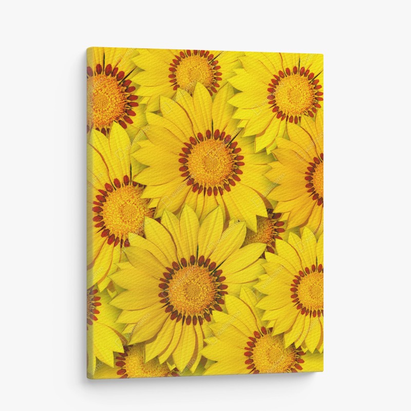 Leinwandbild leuchtendes gelbes blumenmuster – Wallnifity® Leinwandbild leuchtendes gelbes blumenmuster – Wallnifity®