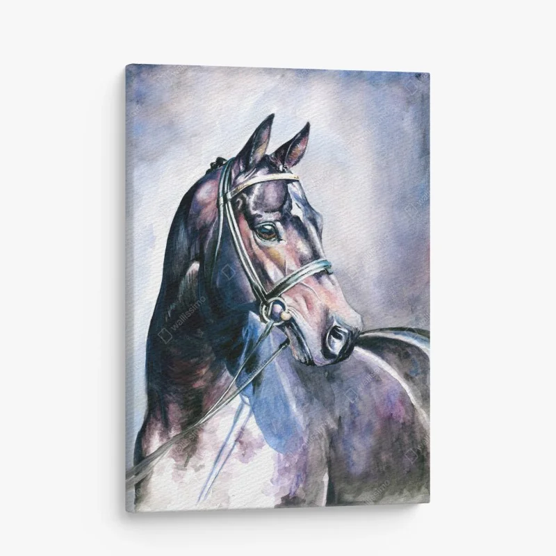 Leinwandbild majestätisches pferd-aquarellporträt – Wallnifity® Leinwandbild majestätisches pferd-aquarellporträt – Wallnifity®