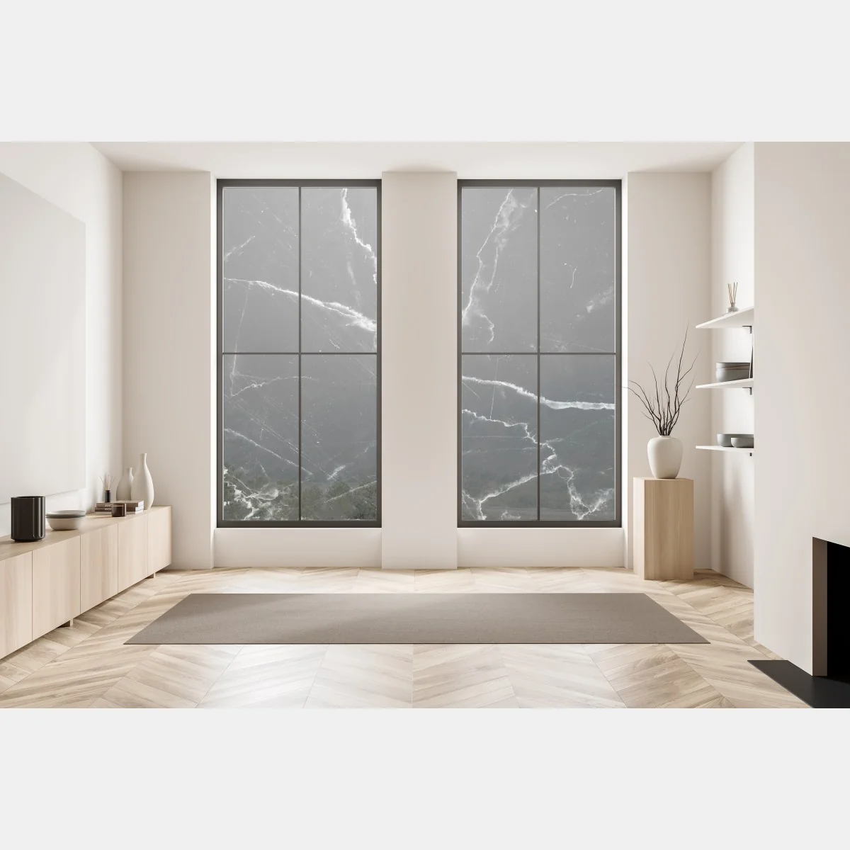 Fensteraufkleber schwarzer marmor mit weißen adern – Wallnifity® Fensteraufkleber schwarzer marmor mit weißen adern – Wallnifity®