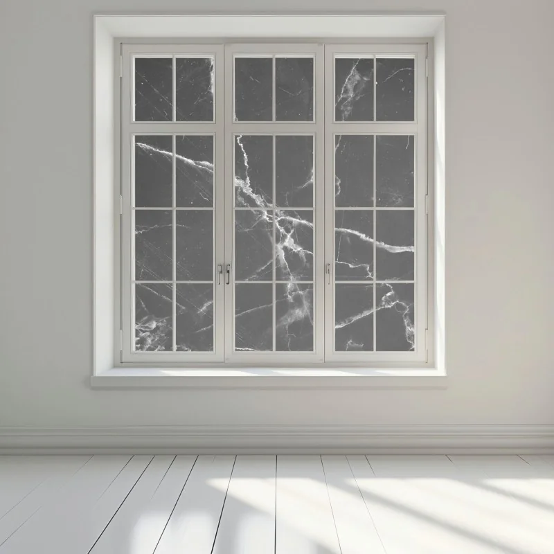 Fensteraufkleber schwarzer marmor mit weißen adern – Wallnifity® Fensteraufkleber schwarzer marmor mit weißen adern – Wallnifity®