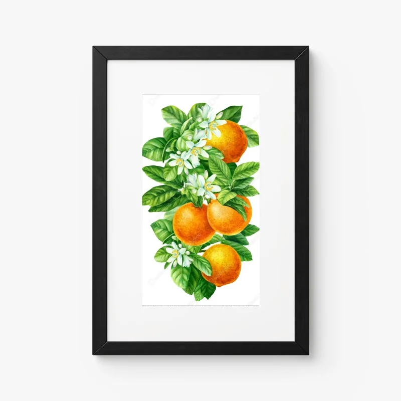 Poster zitrusblüten und reife orangen – Wallnifity® Poster zitrusblüten und reife orangen – Wallnifity®