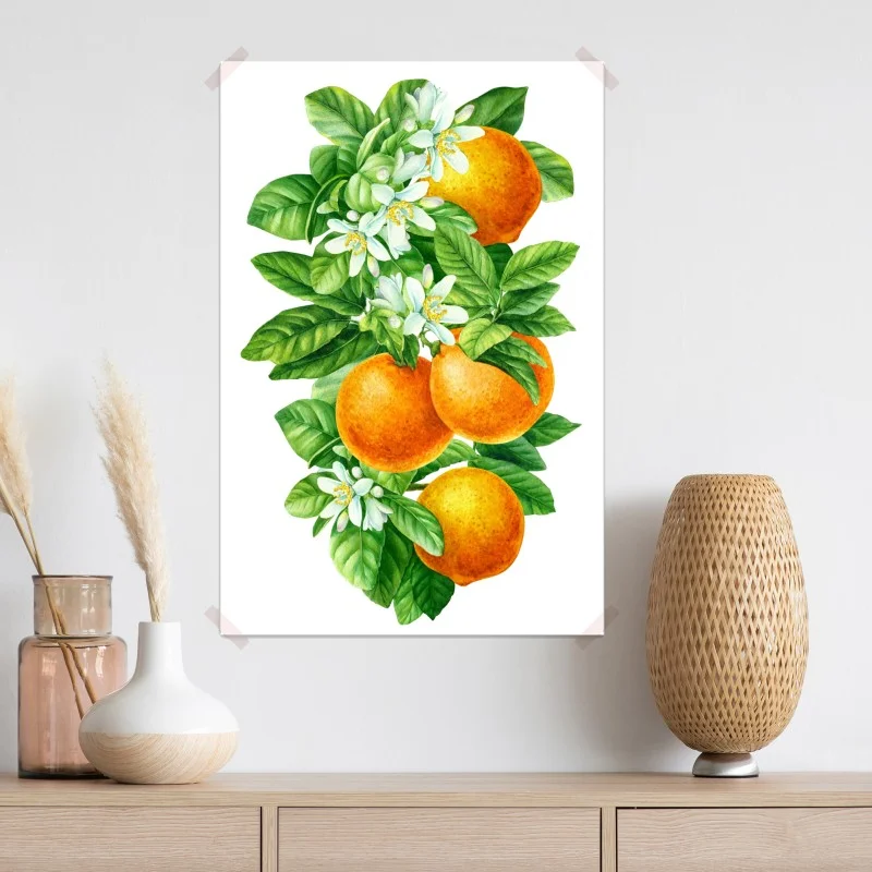 Poster zitrusblüten und reife orangen – Wallnifity® Poster zitrusblüten und reife orangen – Wallnifity®