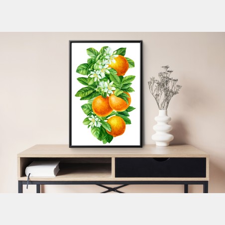 Poster zitrusblüten und reife orangen – Wallnifity®