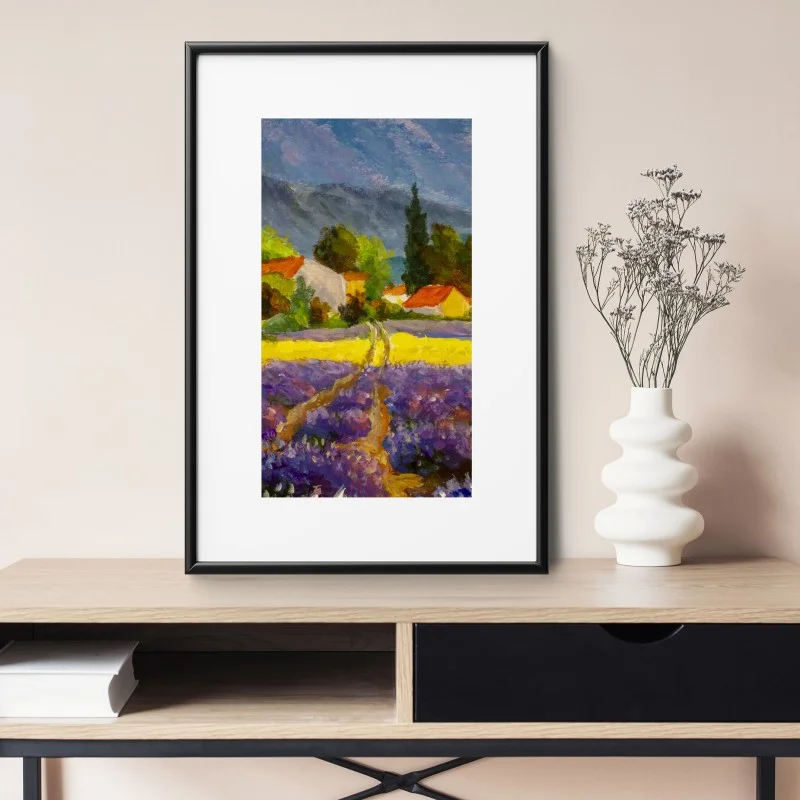Poster lavendelfelder bei sonnenuntergang – Wallnifity® Poster lavendelfelder bei sonnenuntergang – Wallnifity®
